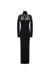 Robe en maille et en dentelle velours Noir vue de dos