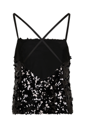 Strappy Sequined Camisole Black back view