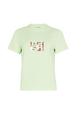 Short-sleeved crew-neck t-shirt in cotton jersey Anise front view