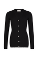 Ribbed cardigan Black front view