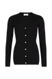 Ribbed cardigan Black front view