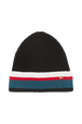 Bonnet rayé femme Noir vue de face