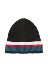 Bonnet rayé femme Noir vue de face