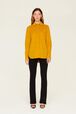 Women Velvet Shirt Mustard front worn view