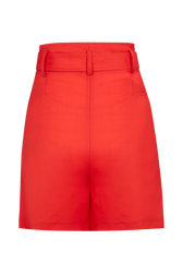 Women Wool Tailored Shorts Coral back view