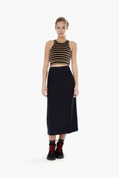 Women Striped Velvet Bra Black details view 1