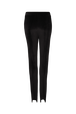 High-waisted velvet stirrup pants Black back view