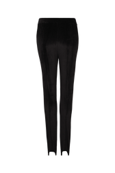 High-waisted velvet stirrup pants Black back view