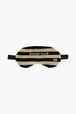 Women Velvet Night Mask Striped black/khaki front view