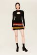 Women Bouclette Wool Short Skirt Multico crea striped details view 3