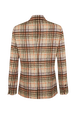 Brushed Wool Tartan Oversized Jacket Check ecru/lilac back view