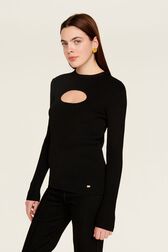 Top goutte uni femme Noir vue de détail 1