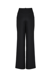 Pantalon à pinces en laine froide Noir vue de dos