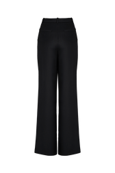 Cool Wool Pleated Trousers Black back view