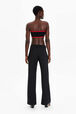Women Bandeau Top with Contrasting Edges Black back worn view
