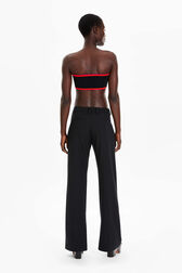 Women Bandeau Top with Contrasting Edges Black back worn view