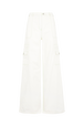 Pantalon cargo à poches en denim Ecru vue de face