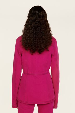 Veste en jean fushia femme Fuchsia vue portée de dos