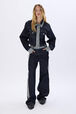Boxy denim jacket Blue front worn view
