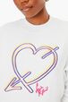 Crop Heart Sweatshirt White details view 2