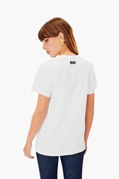 T-shirt croquis Blanc vue portée de dos