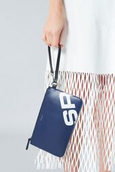 Pochette en cuir imprimé Navy vue de détail 2