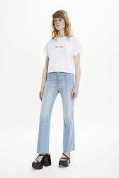 T-shirt coton multicolore signature femme Blanc vue de détail 1