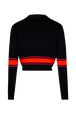 Women Colourful Stripes Wide Viscose Cardigan Black back view