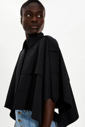 Cape crop gabardine femme Noir vue de détail 2