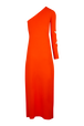 Robe longue assymétrique fleur ajourée maille femme Corail vue de dos