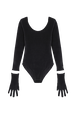 Women Velvet Body Black front view