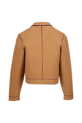 Veste double face laine femme Beige vue de dos