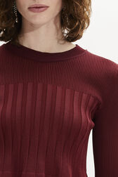 Knit Bell Sleeve Crew-Neck Top Claret details view 2