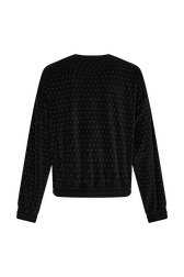 Velvet sweatshirt Black back view
