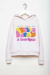 Wonder Woman Girl Hoodie  Ecru front view