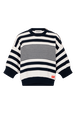 Pull en coton à rayures Bleu/blanc vue de face
