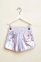 Short fille métallisé Lilas vue de dos