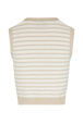 Top sans manches bicolore femme Raye ecru/beige vue de dos