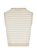Women Two-Colour Sleeveless Top Striped ecru/beige back view