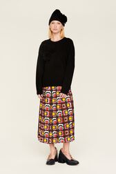 Women Wool Flowers Sweater Black details view 3