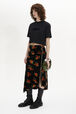Jacquard Velvet Asymmetric Midi Skirt Orange details view 2