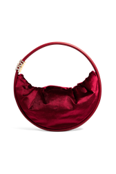 Sac Domino médium en velours Bordeaux vue de face
