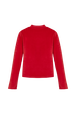 Women Velvet Front Keyhole Top Red back view
