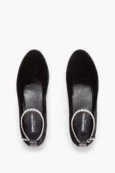Black Velvet Anklet Ballerinas Black details view 3