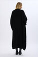 Cardigan long torsadé en laine Noir vue portée de dos