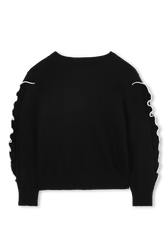 Black logo sweater Black back view