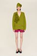Women Flowers Cardigan Pistachio details view 2