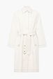 Punch Needle Embroidered Coat Ecru front view