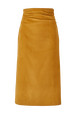 Jupe longue velours femme Moutarde vue de face