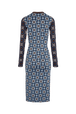Robe col rond à manches longues Bleu vue de dos